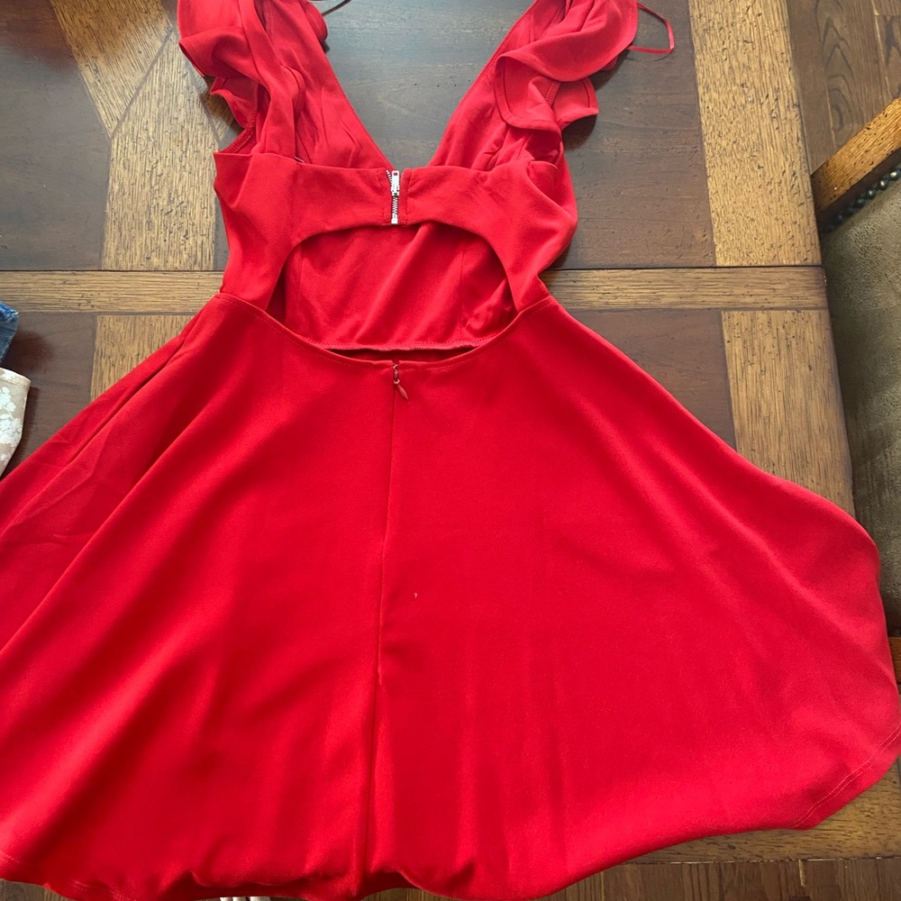 Francesca's Collections Red Midi Dress